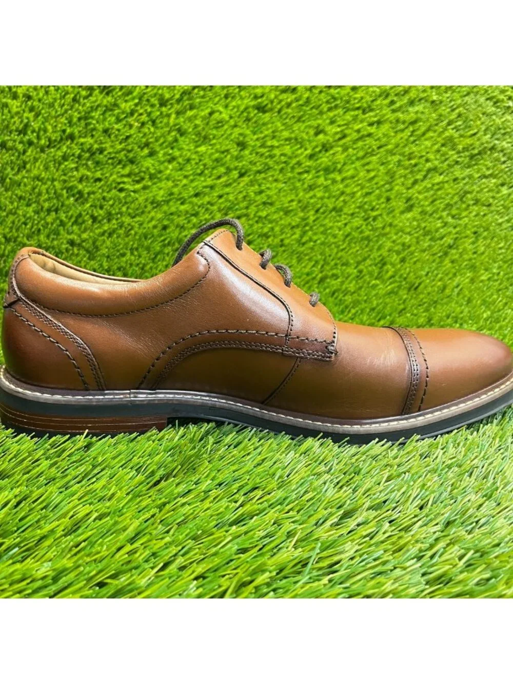 Nunn Bush Westfield Mens Size 10 Brown Casual Classic Cap Toe Oxford Dress Shoes